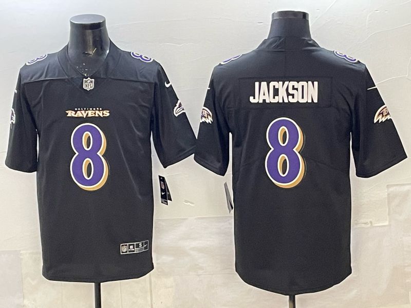 Men Baltimore Ravens #8 Jackson black Nike 2025 Limited Nike NFL Jersey 05->baltimore ravens->NFL Jersey